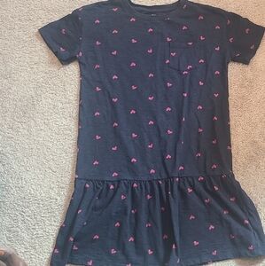 GAP Dark Blue Tee with Pink Heart Accents
